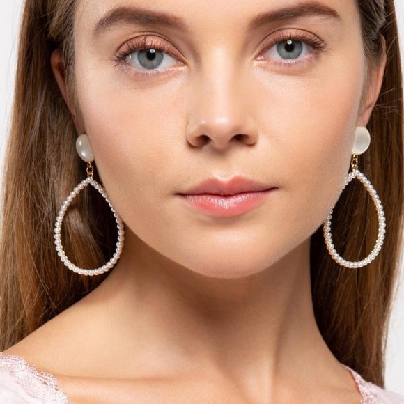 💥POL Pearl Teardrop Earrings - Picture 2 of 2